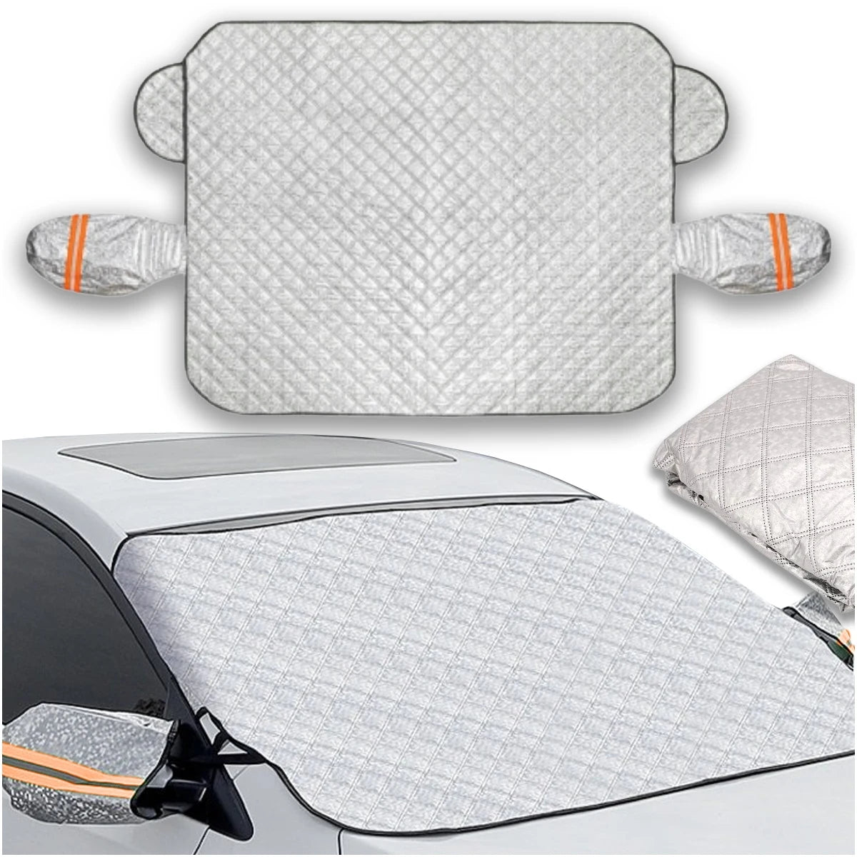 Magnetic Windshield Frost Cover with Mirror Covers