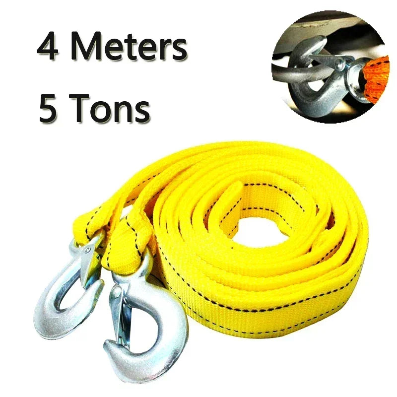 Car Tow Strap with Safety Hooks – 3 or 5 Tonnes