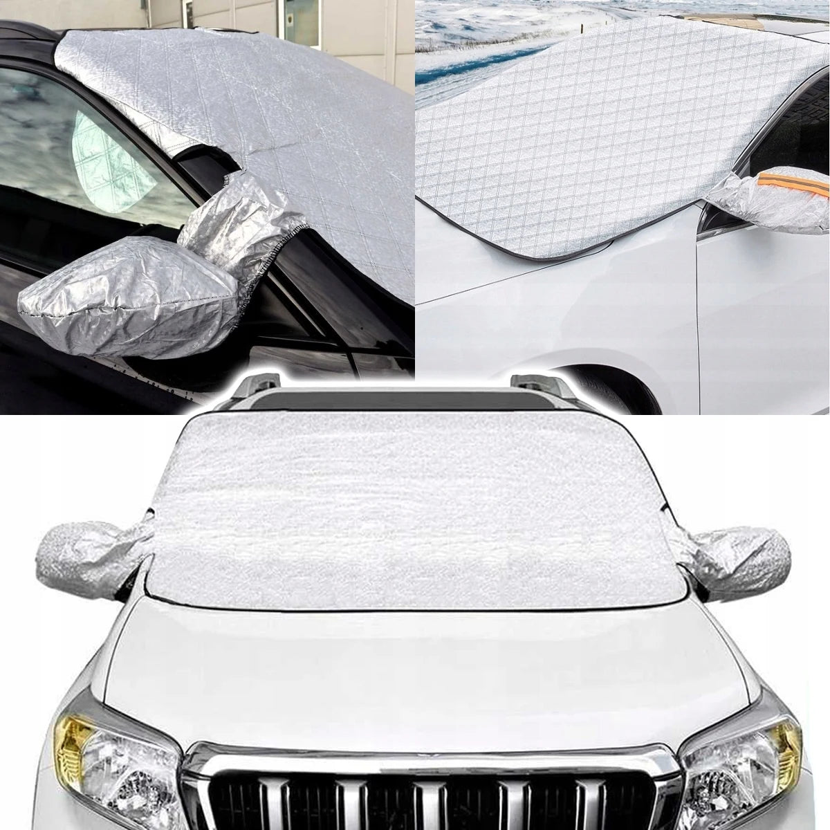 Magnetic Windshield Frost Cover with Mirror Covers