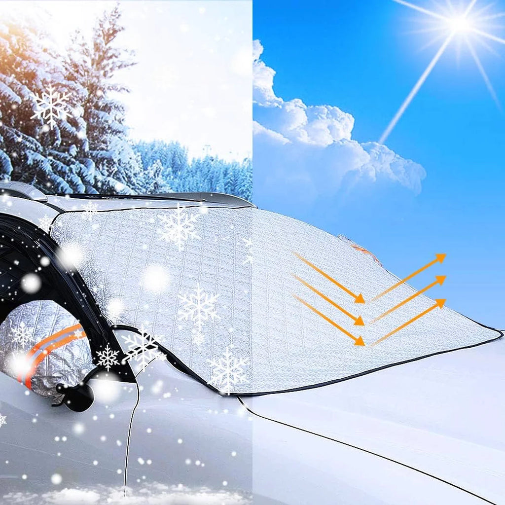 Magnetic Windshield Frost Cover with Mirror Covers