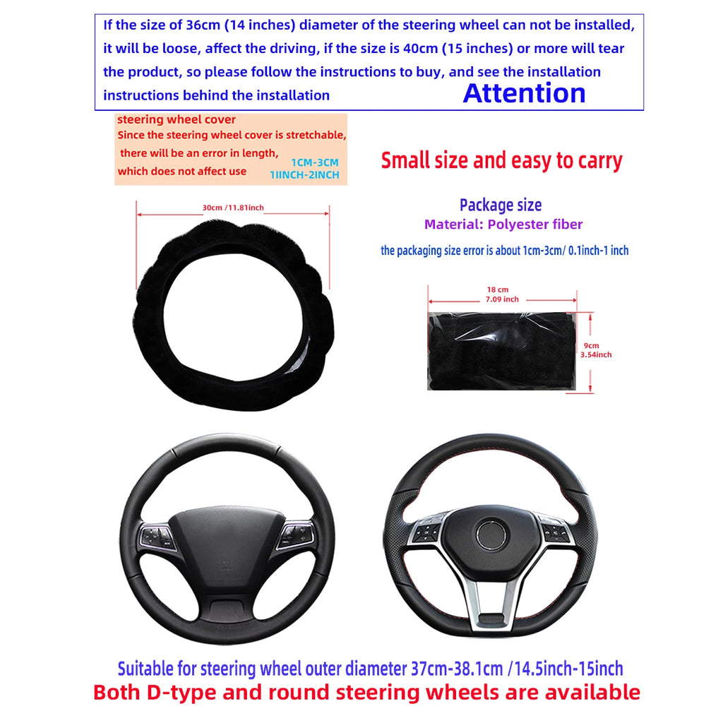Warm Plush Steering Wheel Cover