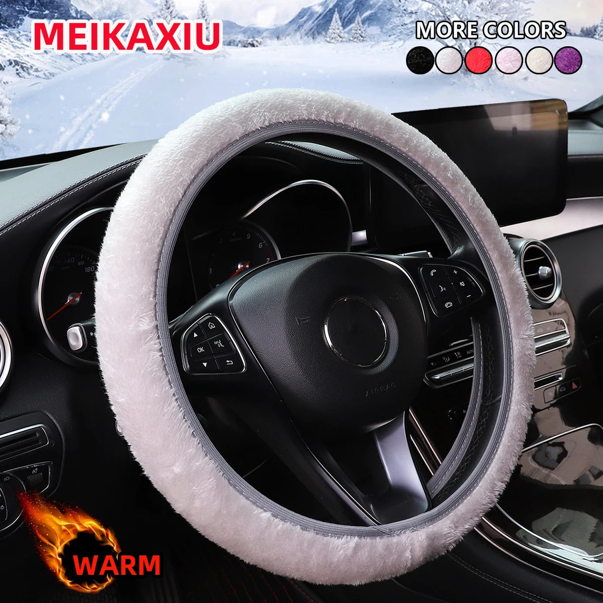 Warm Plush Steering Wheel Cover